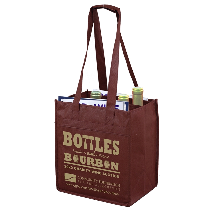 10"W x 11"H x 7"Gusset - "THE SONOMA" 6 Bottle Wine Tote Bag 5