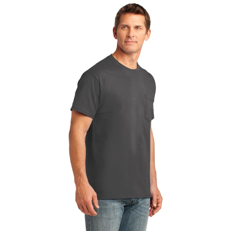 Port & Company Core Cotton Pocket Tee. 49