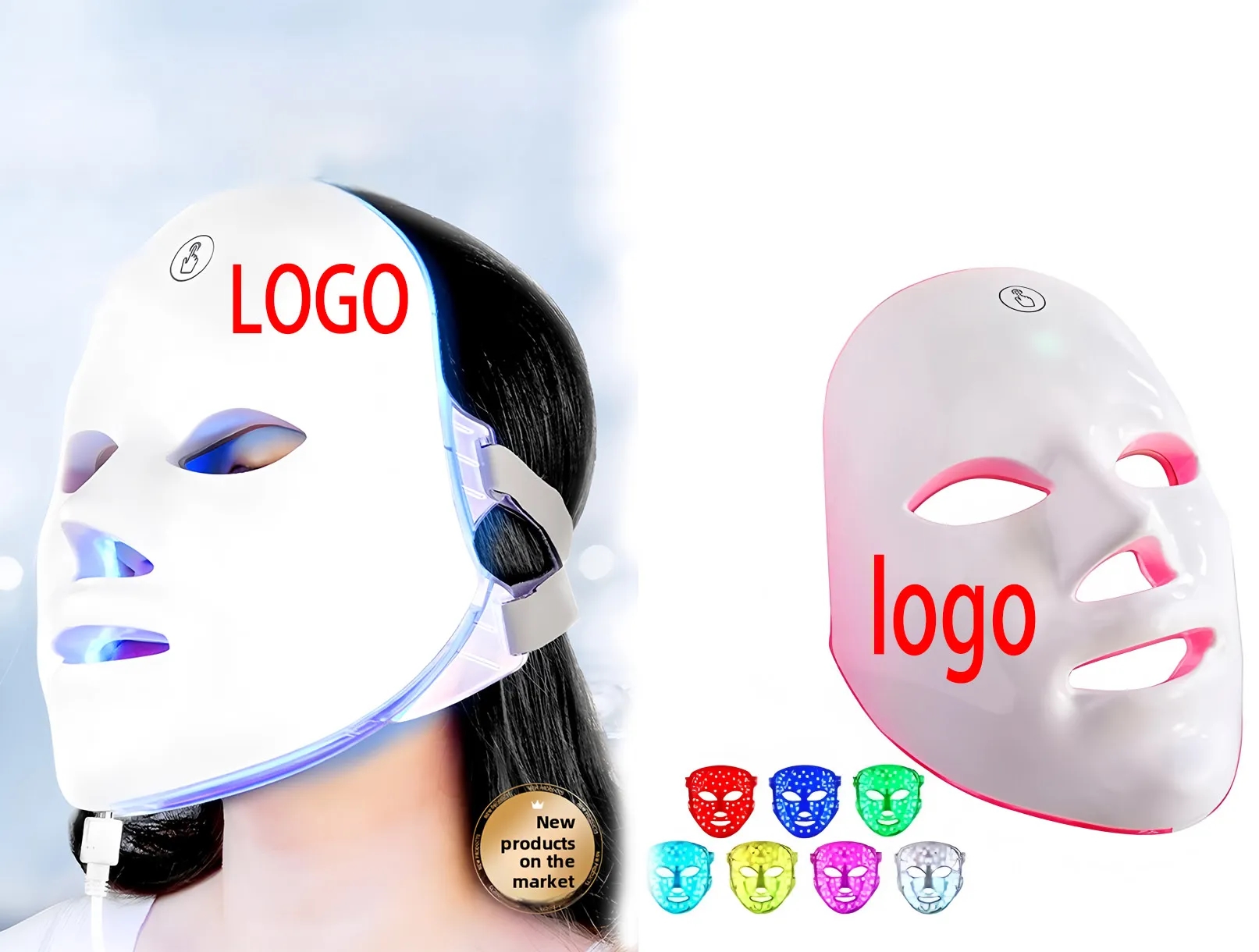 USB Rechargeable 7 Color LED Light Therapy Face Mask 1