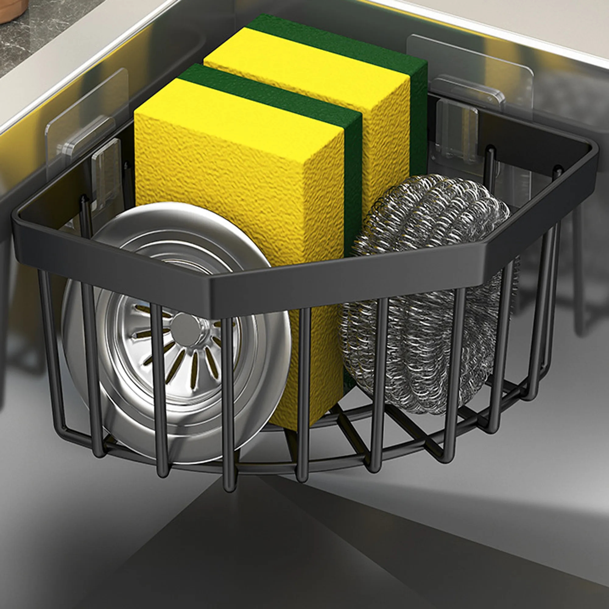 Corner Sponge Organizer For Kitchen Sink 3