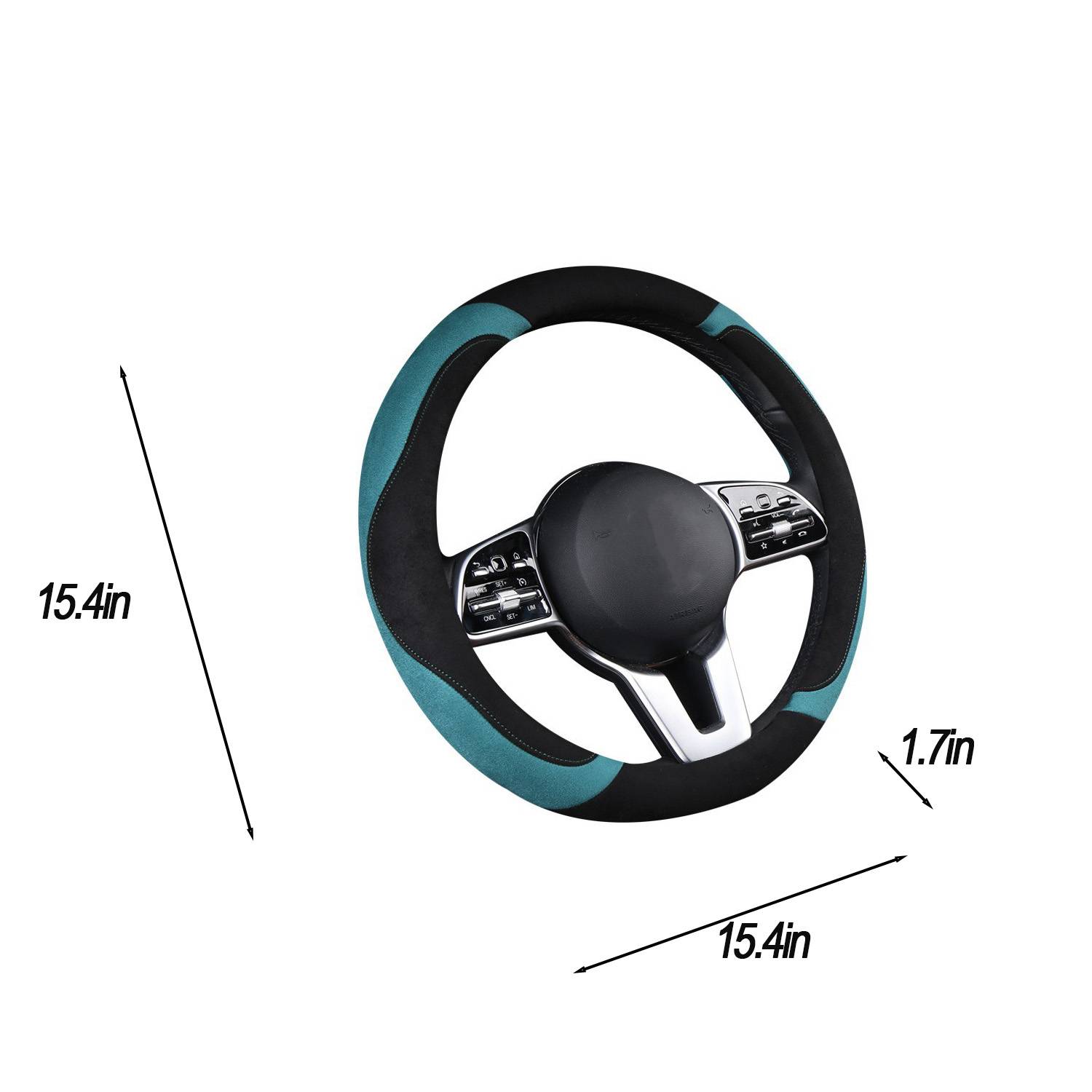 Anti Slip Synthetic Suede Car Steering Wheel Cover 10