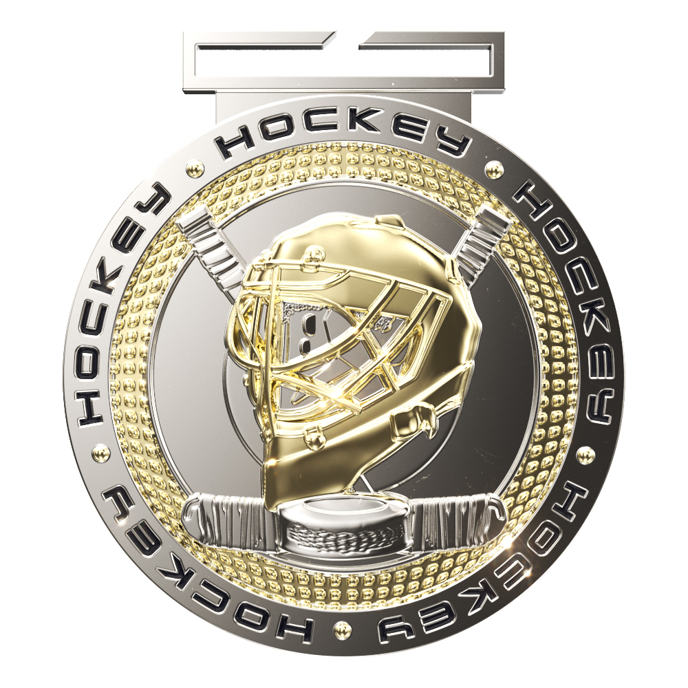 Hockey Dual Plated Medallion (3")