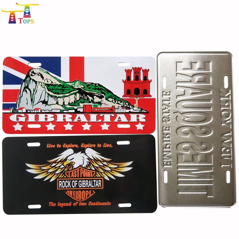 Silver Deluxe Embossed License Plate 9