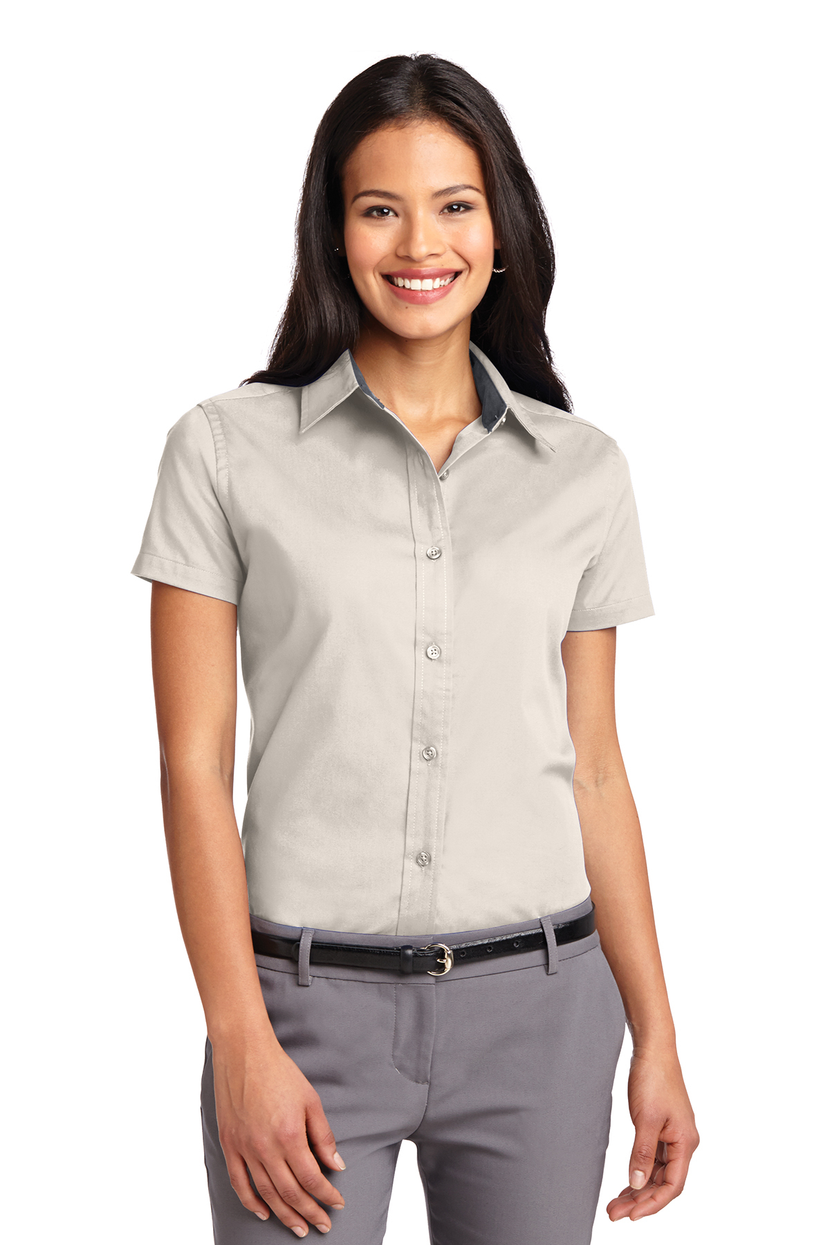 Ladies' Short Sleeve Oxford Button-Down Easy Care Shirts 7