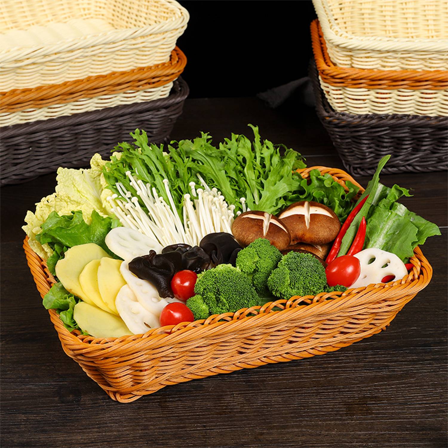 Rattan Fruit Vegetable Baskets 6