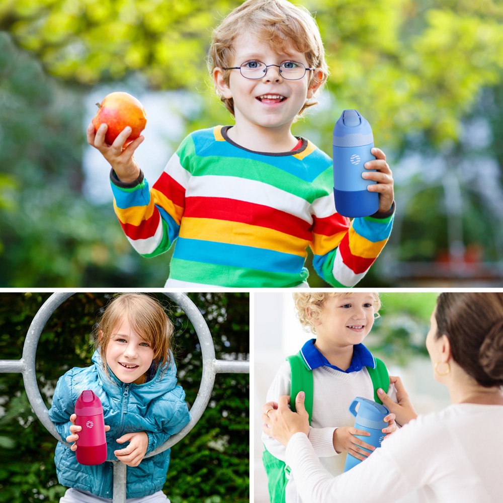 12 Oz 316 Ss Double Wall Water Bottle With Pop-Up Straw Lid For Kids 32