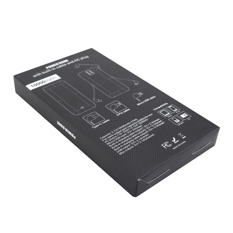 Charge All 10k - 10,000 mAh Power Bank with Integrated Charging Cables and AC Plug 3