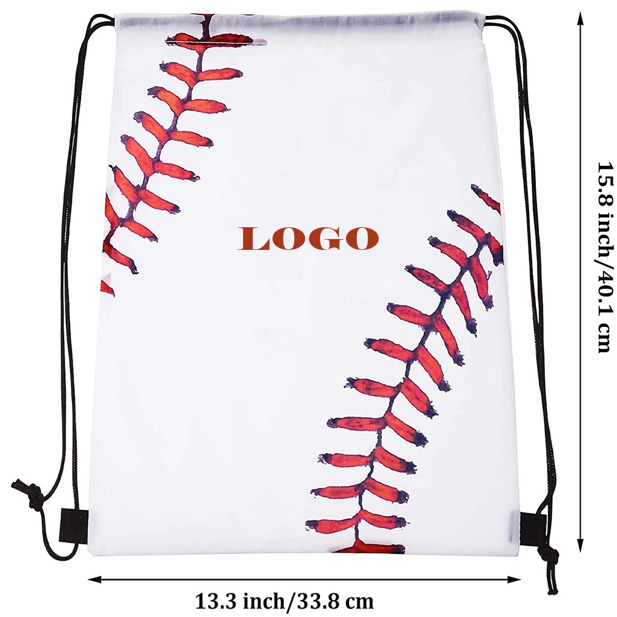 Drawstring Bag Baseball Design Large Capacity 2