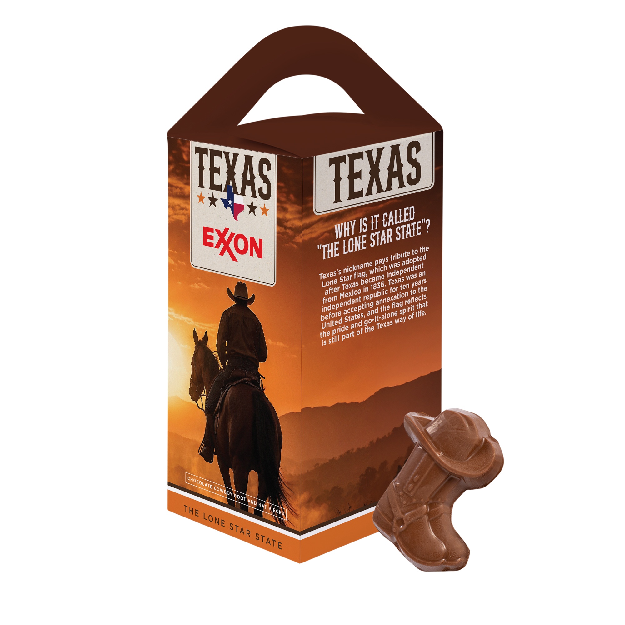 Souvenir Tote Box with Cowboy Boot & Hat Shaped Chocolate 1