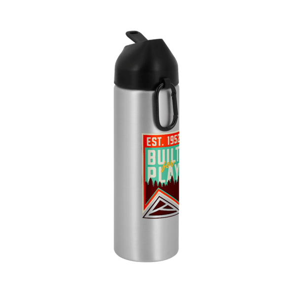 EasyFlow Recycled Aluminum Bottle w Straw Lid, custom water bottle with logo imprint 48