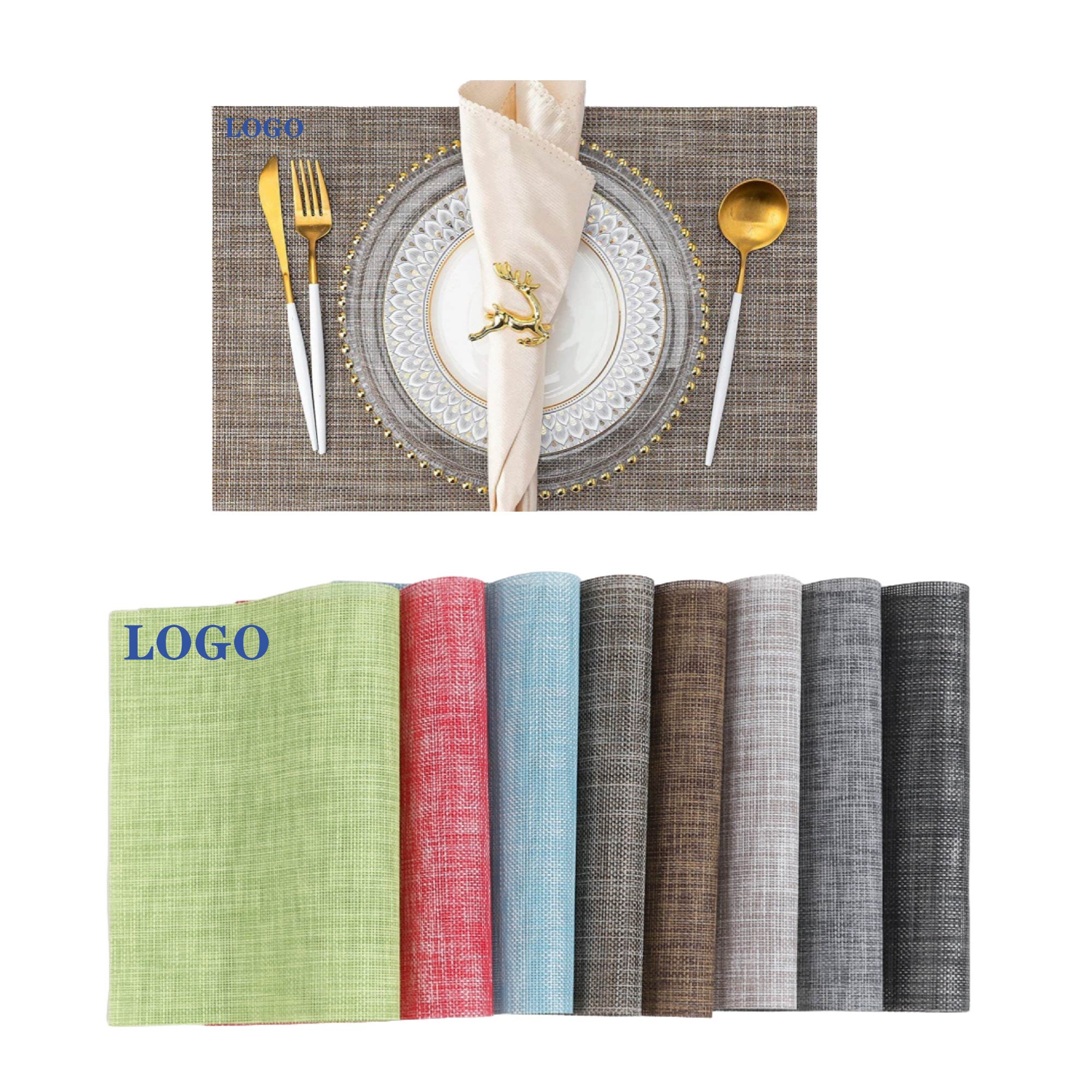 MOQ 10 pcs Non-Slip Woven Table Mats 3