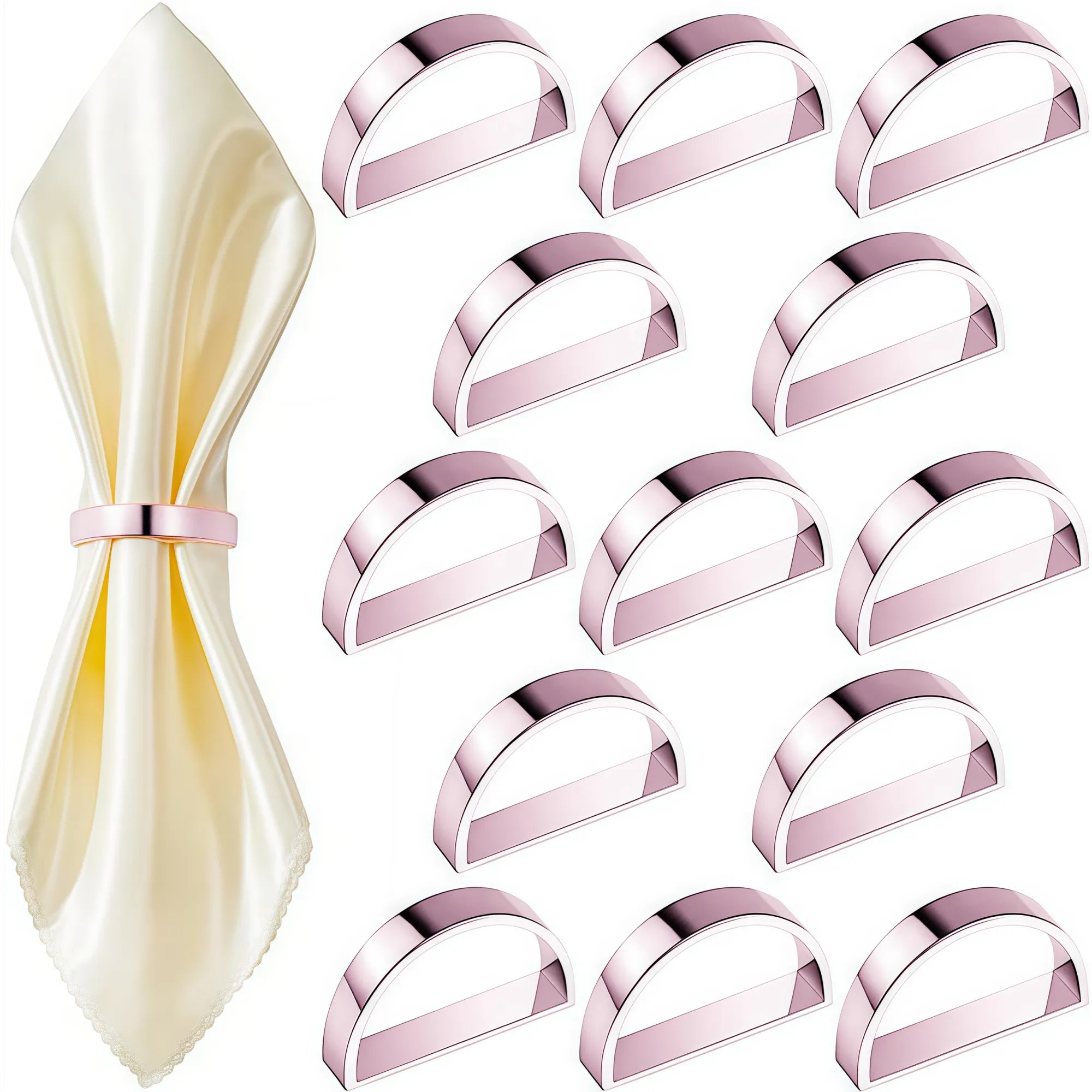 MOQ Metal Napkin Ring Holders Elegant Wedding Accessory 6