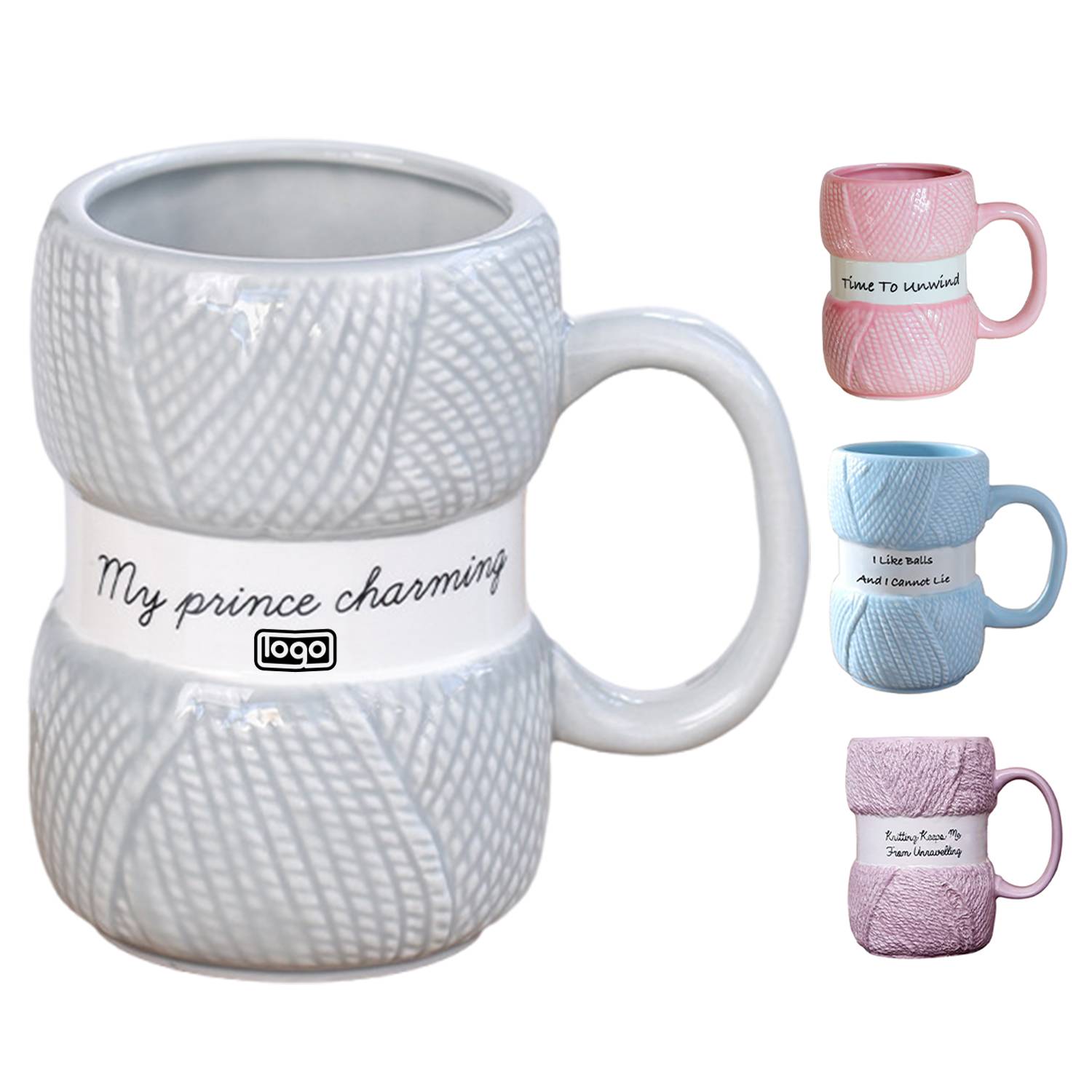 12oz Knitting Yarn Ball Ceramic Mug 7
