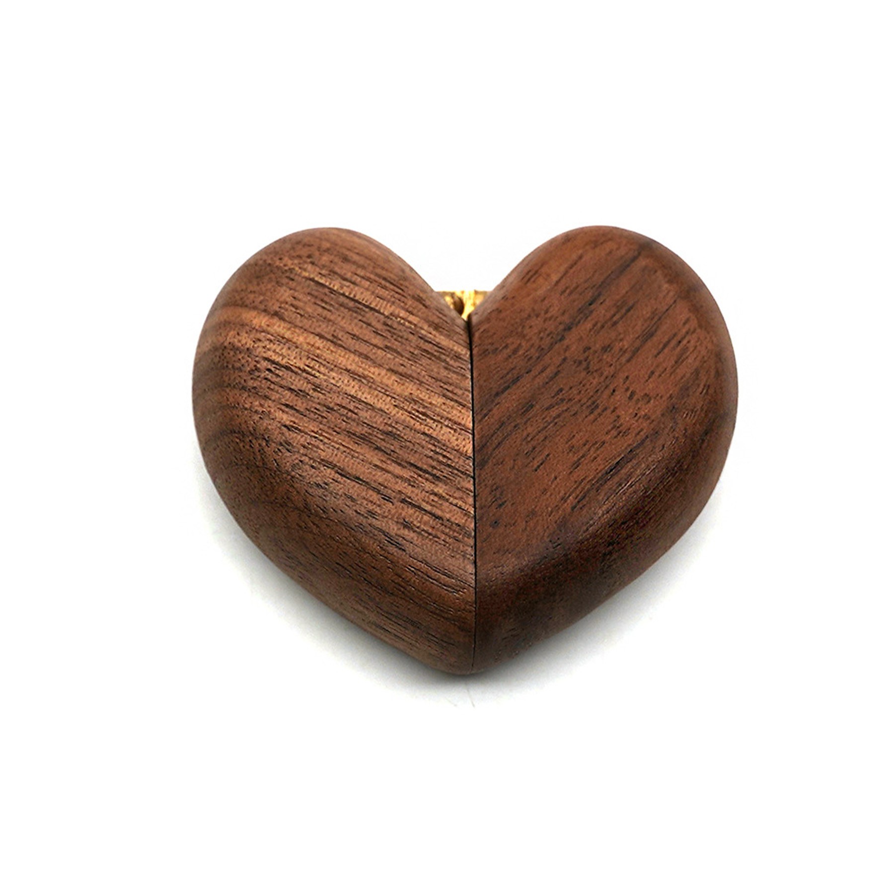 Heart-Shaped Ring Box Made From High-Quality Ebony Wood 4