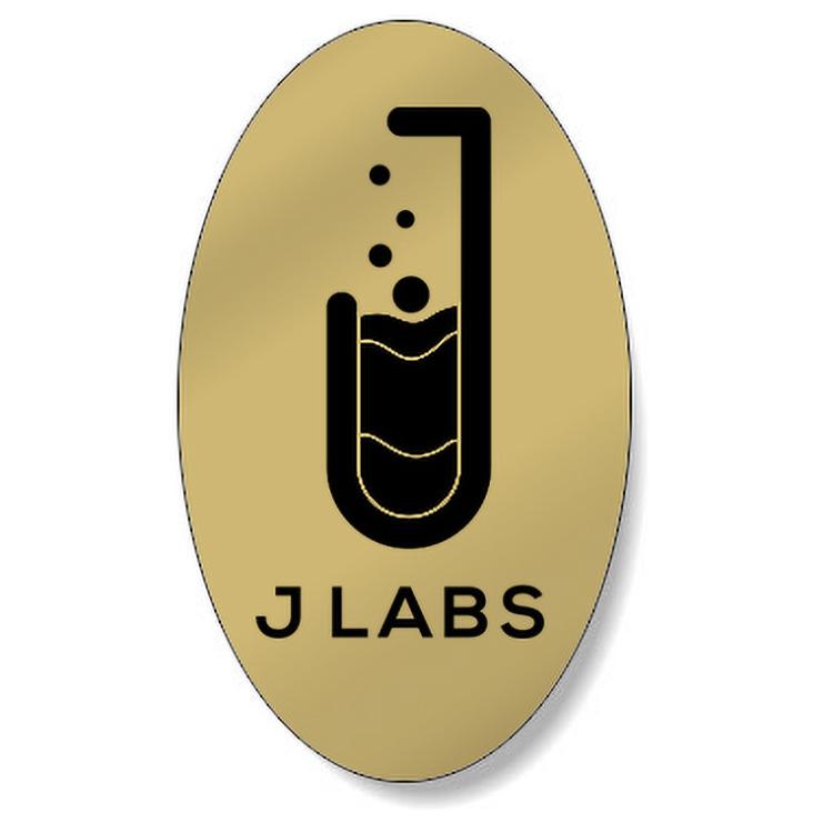 Dull Gold Foil Paper Flexo-Printed Stock Oval Roll Labels (2.375"x4")