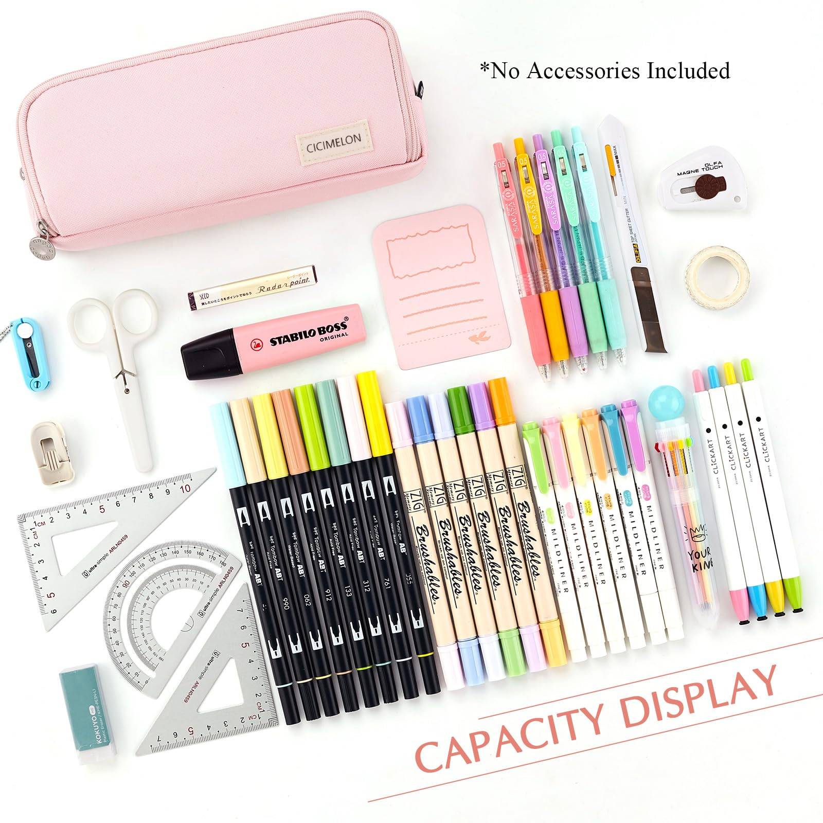 Large Capacity Pencil Case 3 Compartment Pouch 3