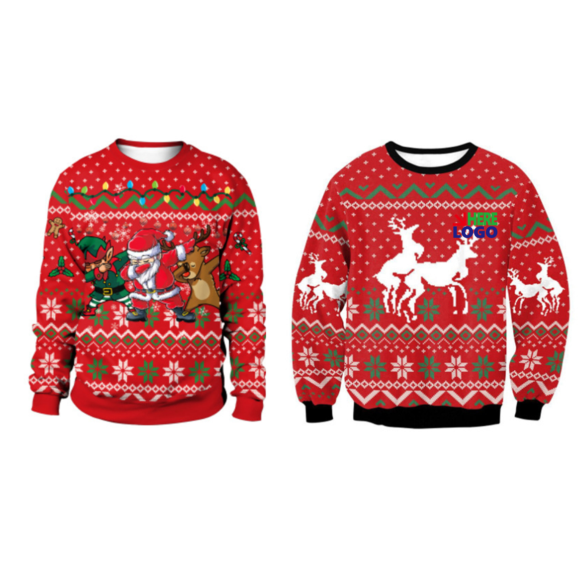 MOQ10 Customizable Christmas Sweatshirt for Holiday Cheer 1