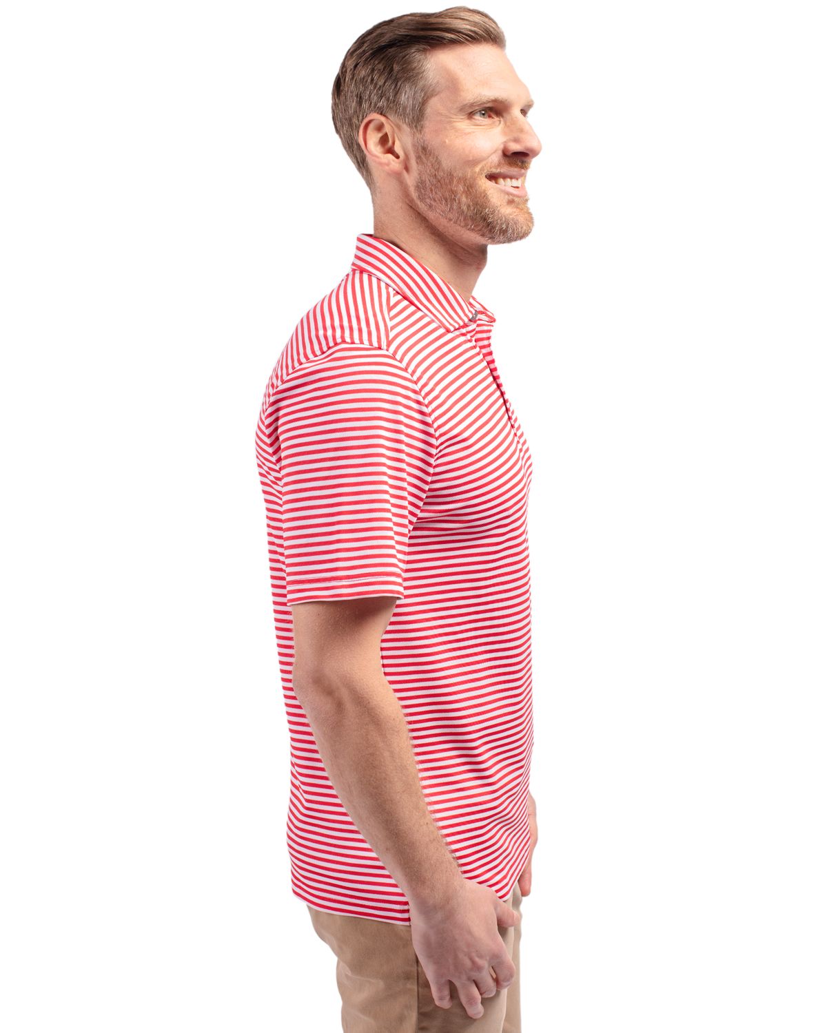 Cutter & Buck Virtue Recycled Stripe Featherlight Pique Mens Big & Tall Polo Big & Tall 70