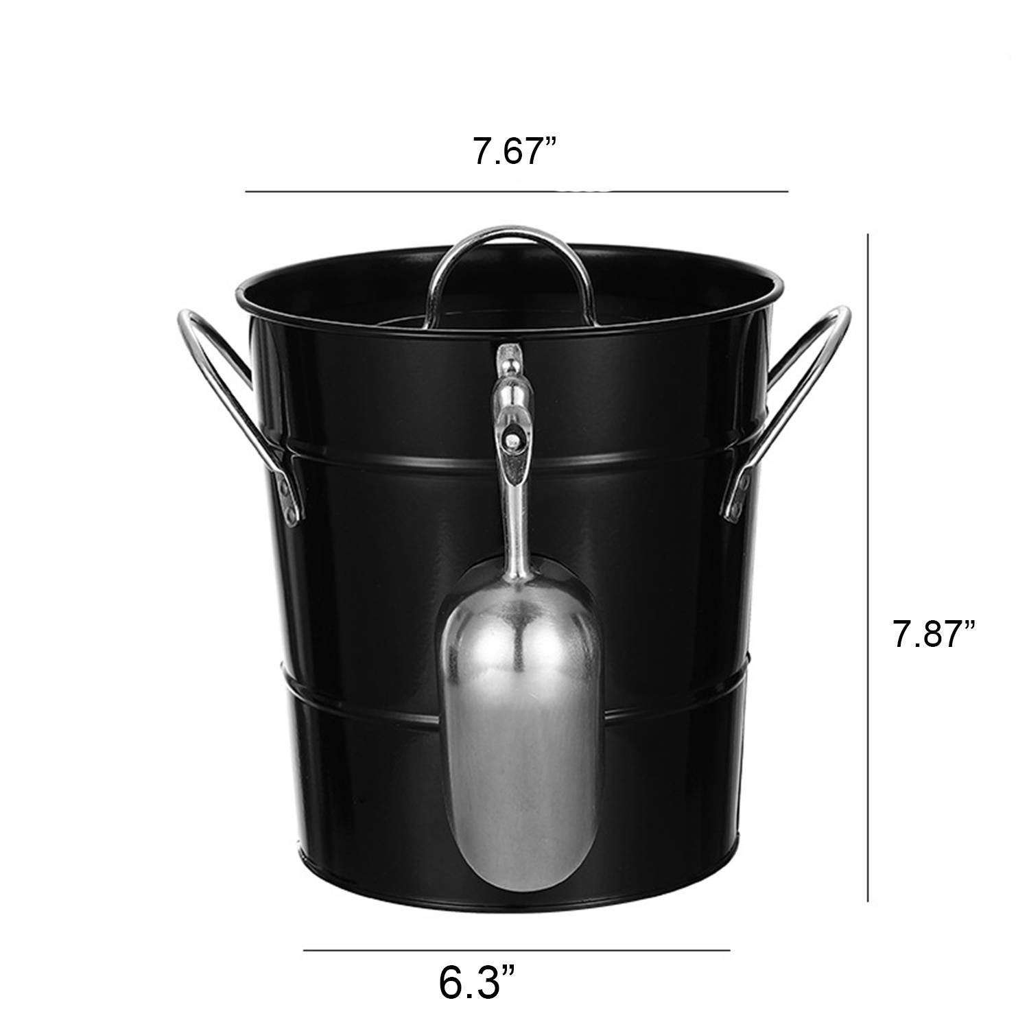 Stainless Steel Ice Bucket with Lid Shovel 6