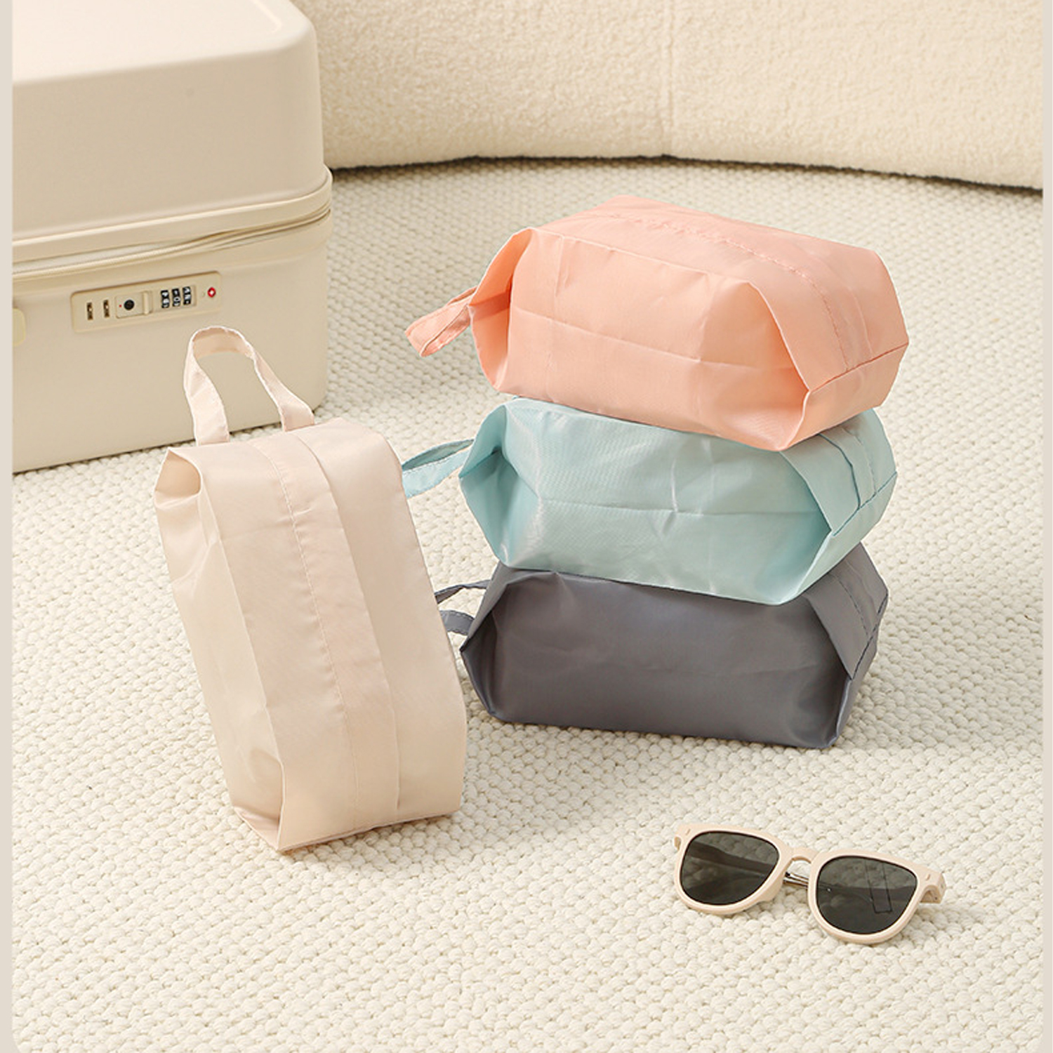 Portable Travel Underwear Cosmetic Organizer Bag w/ Handle 17