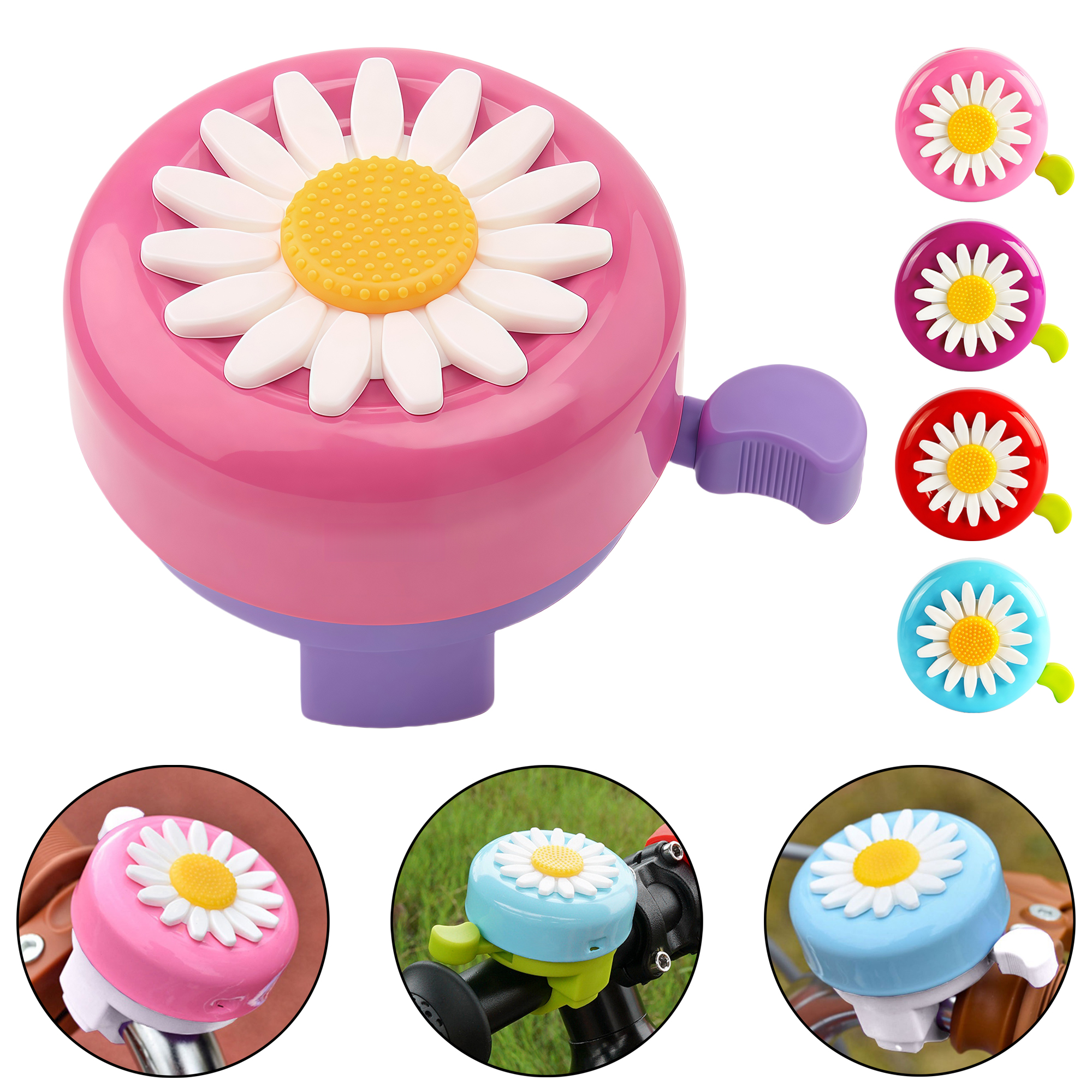 Flower Bike Bell - Cartoon Daisy Design 3