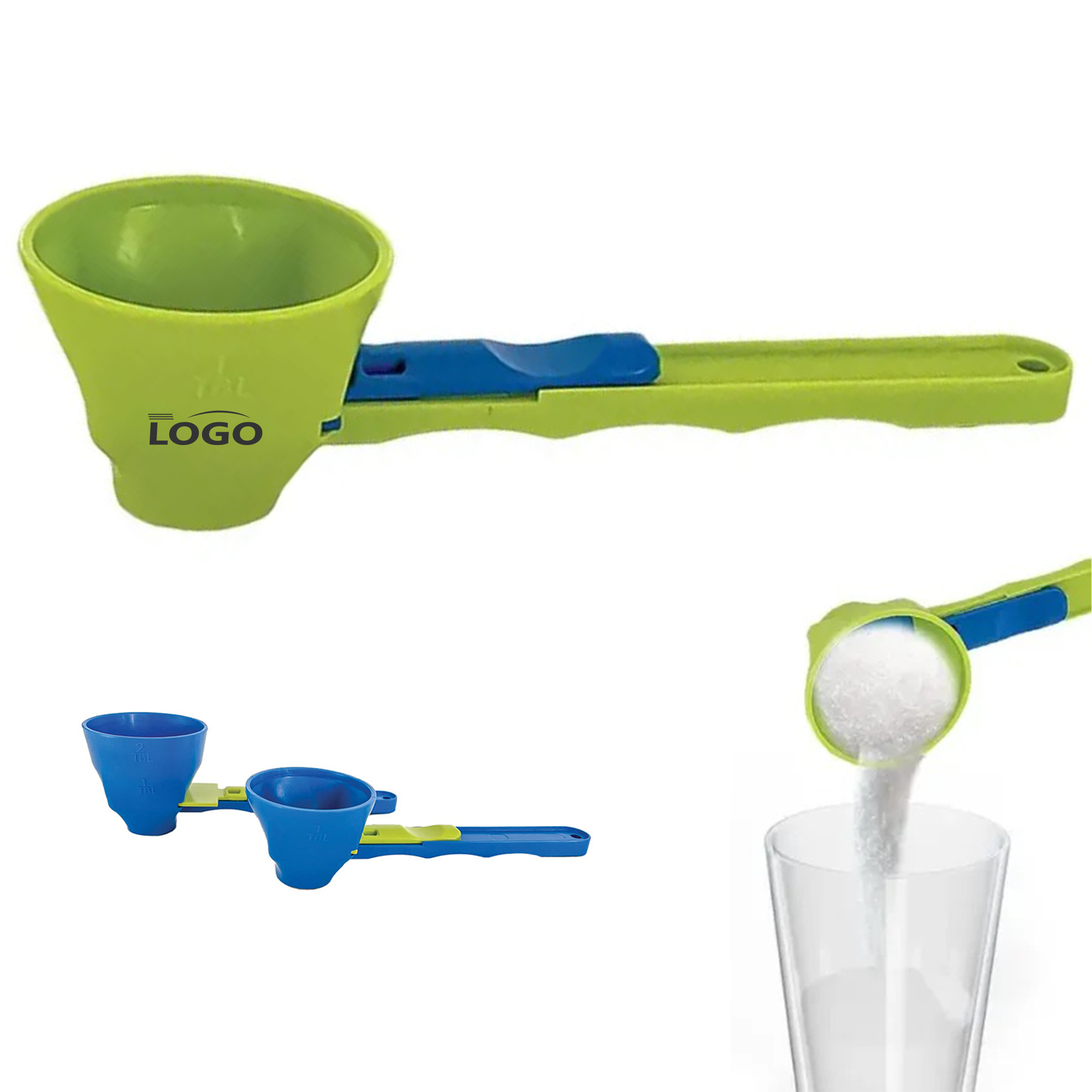 No-Spill Sliding Scoop with Funnel for Powdered Substances 2