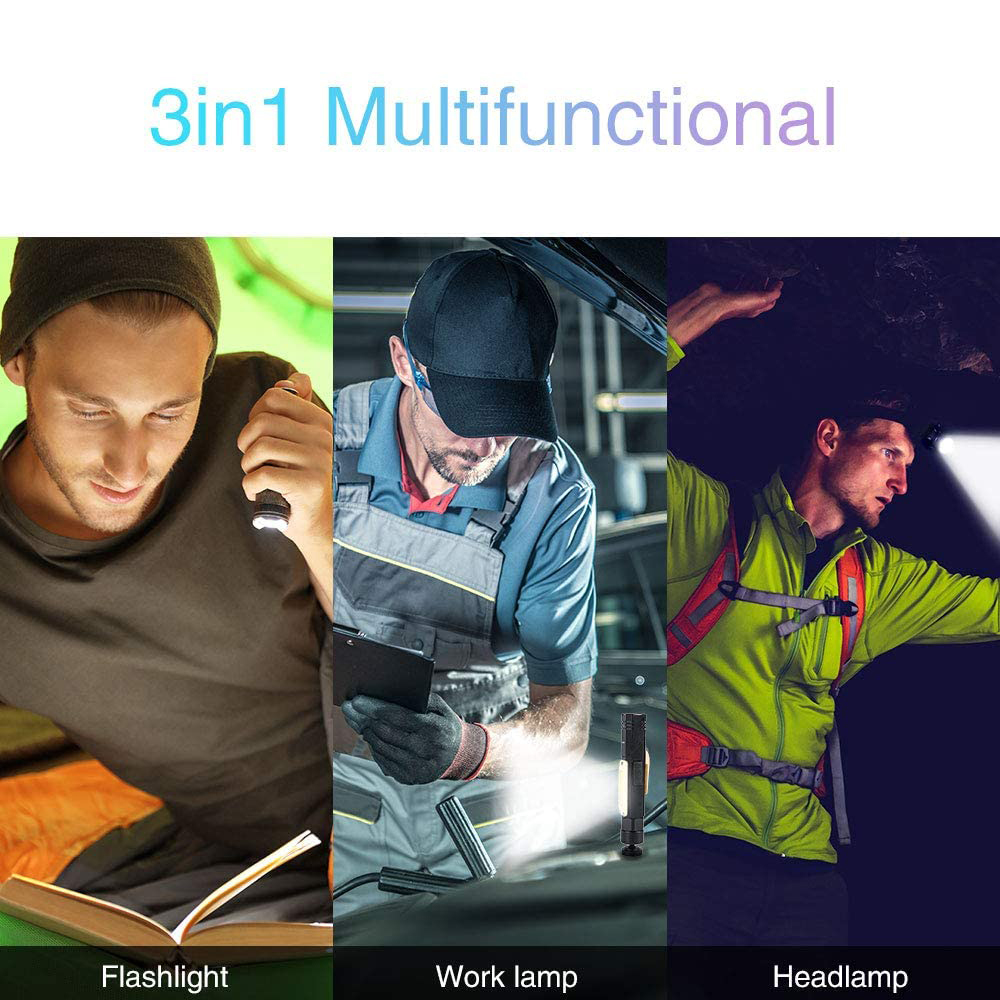Multi-Functional COB Work Light, Headlamp and Flashlight 90 Degree Rotate with Magnetic Base 17