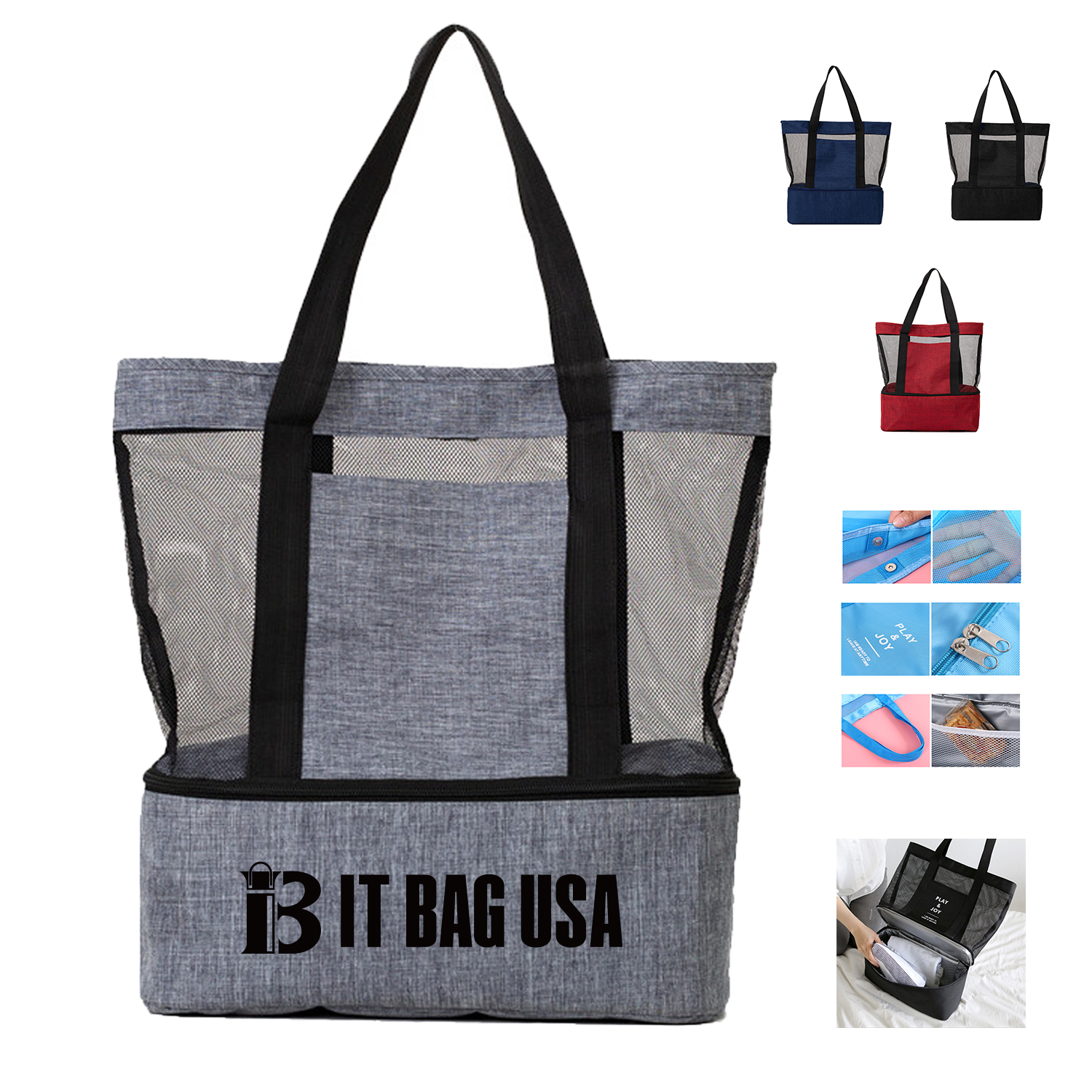 Mesh Beach Cooler Tote Bag 2