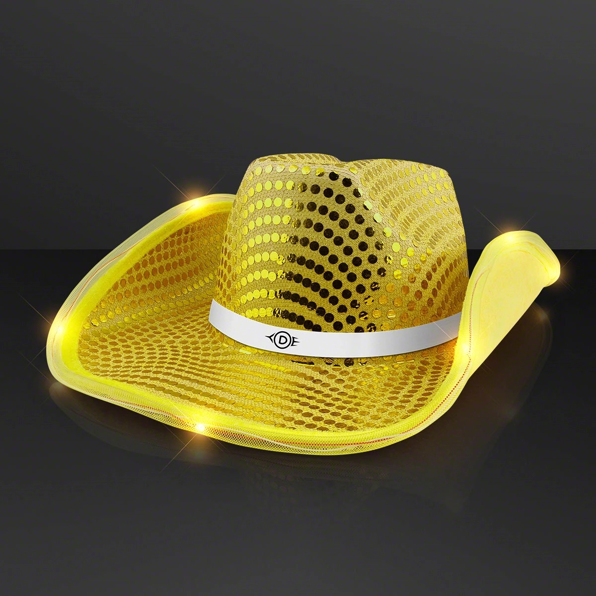 Sequin Cowboy Hat with White Band 10