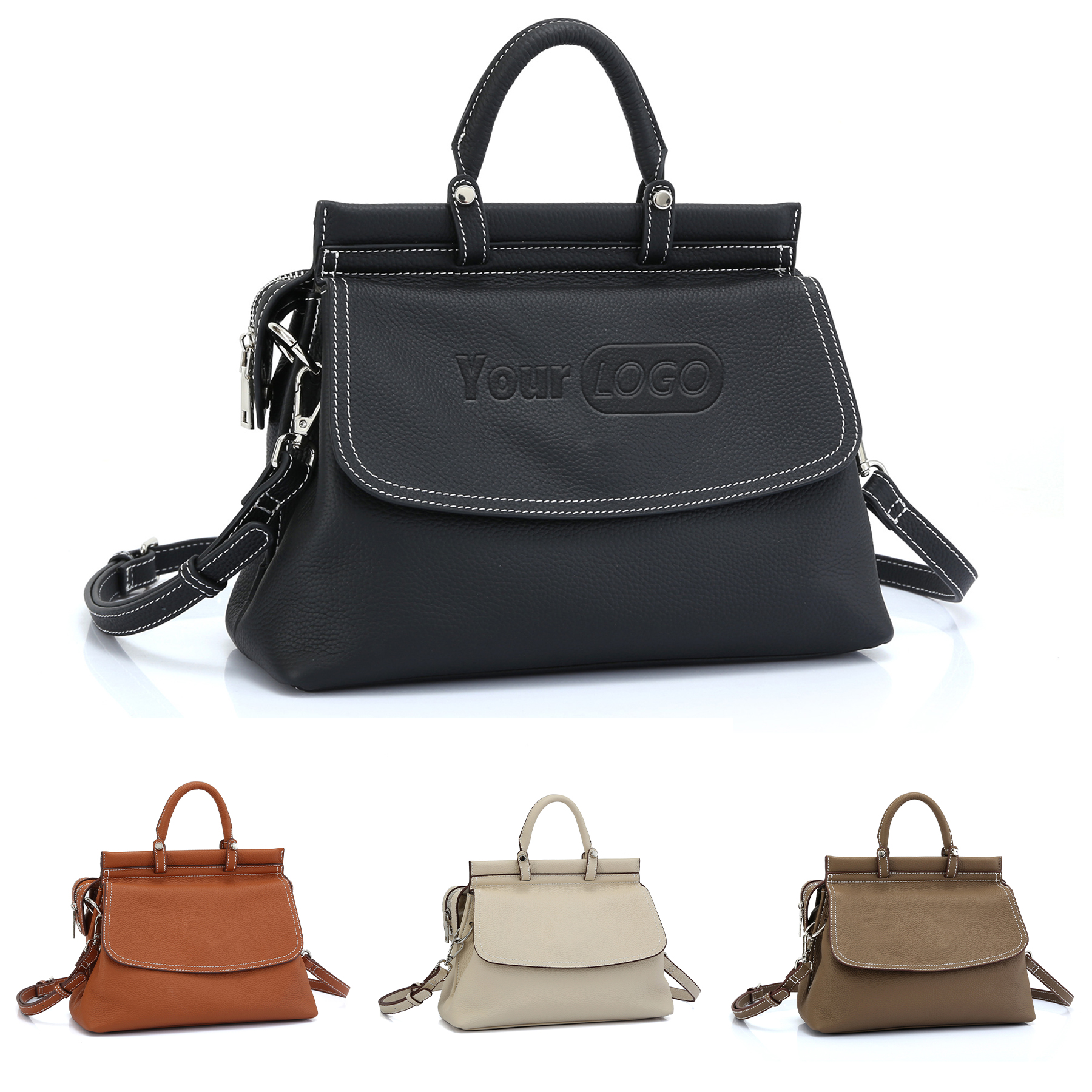 Leather Fashionable Large Crossbody Tote Bag for Women 2
