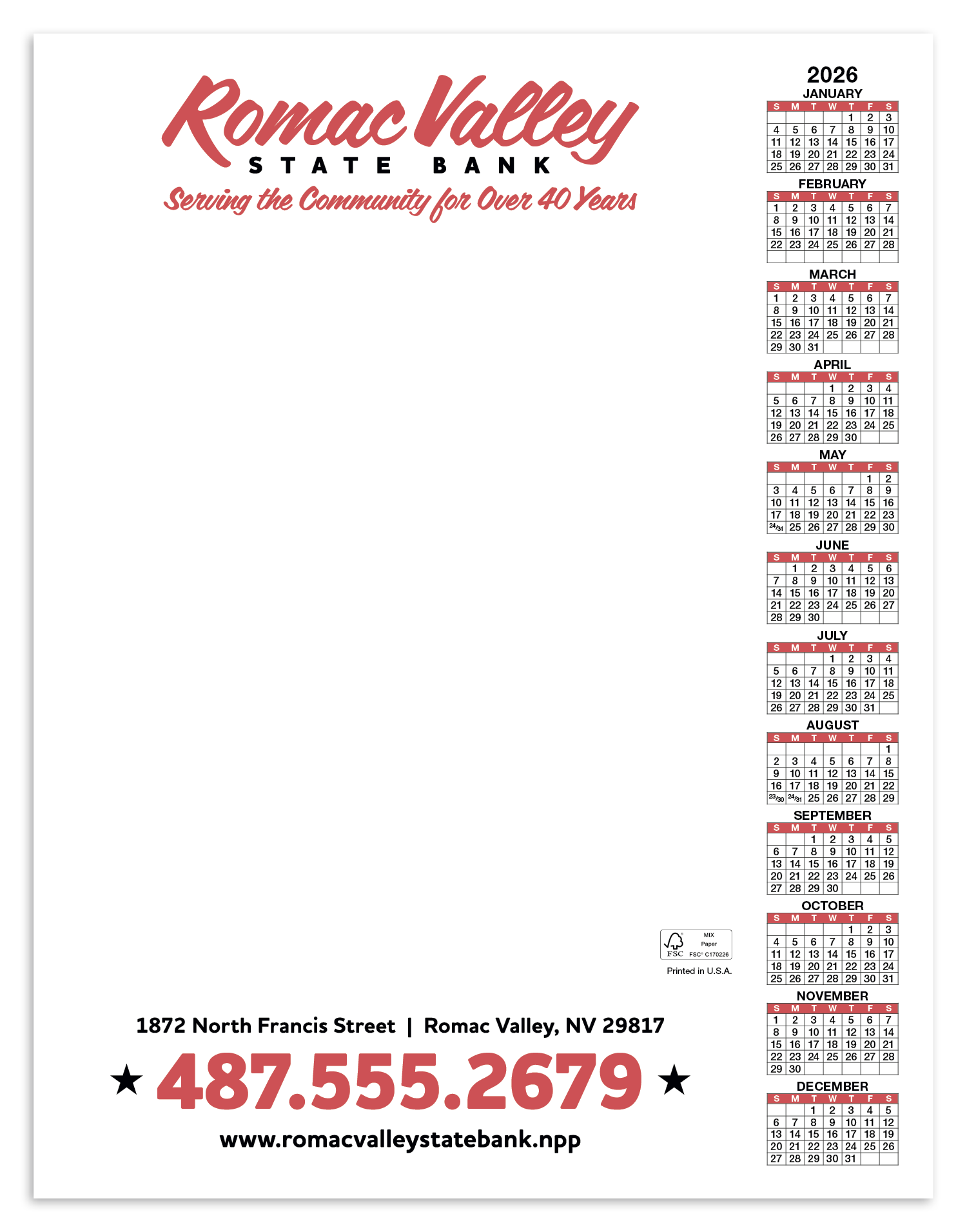 Skinner & Kennedy® Scratch Pad Calendar 52
