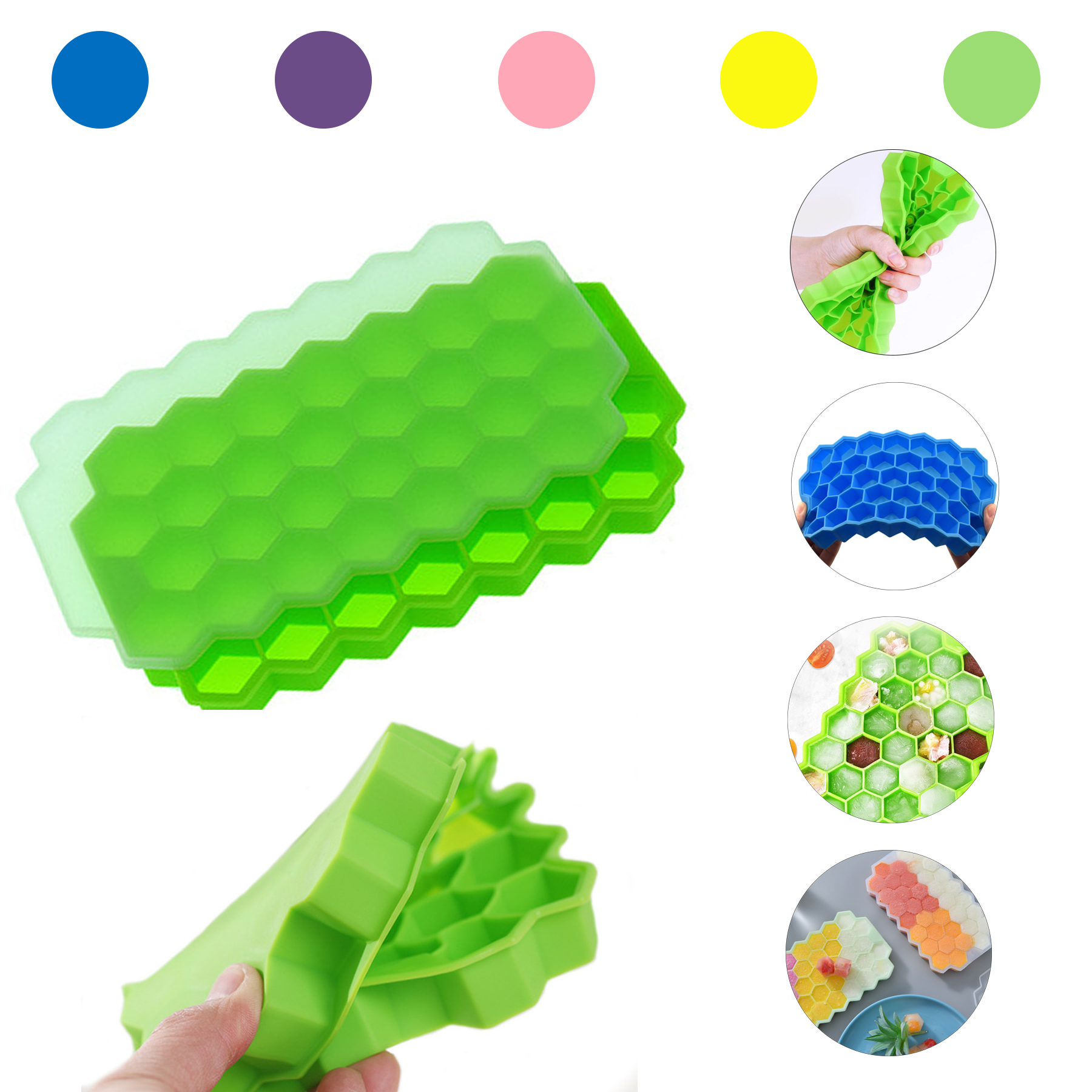Silicone Ice Cube Mold Tray With Cover 2