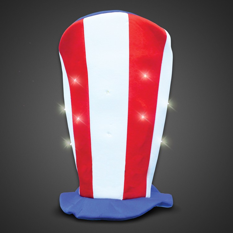 Flashing Patriotic LED Stove Top Hat 3