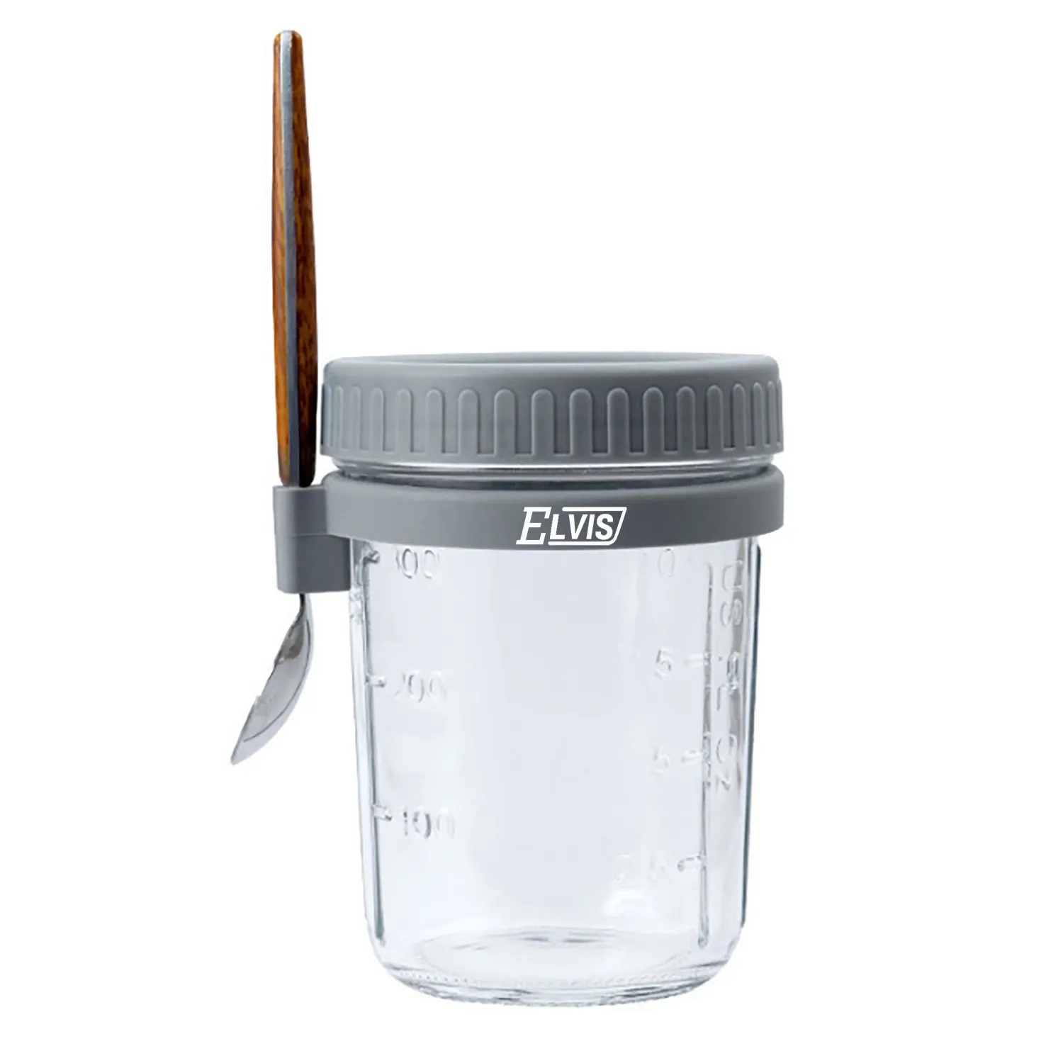 Overnight Oatmeal Cup Glass with Lid and Spoon 5
