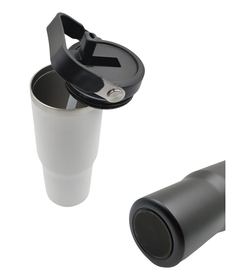 30oz. Stainless Steel Insulated Mug w/ Handle & Straw 2