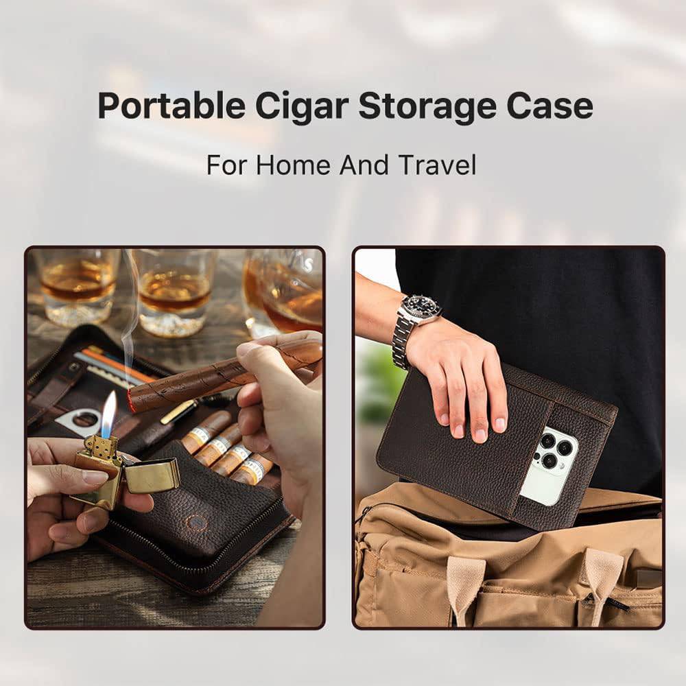 Vintage Multi-functional Portable Travel Cigar Humidor 2