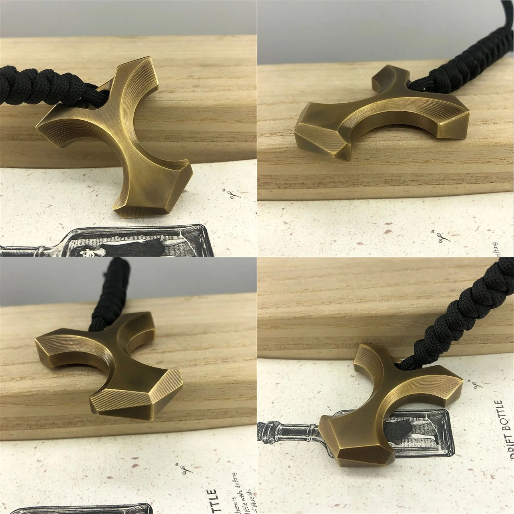 EDC Men's Necklace Keychain Pendant Brass