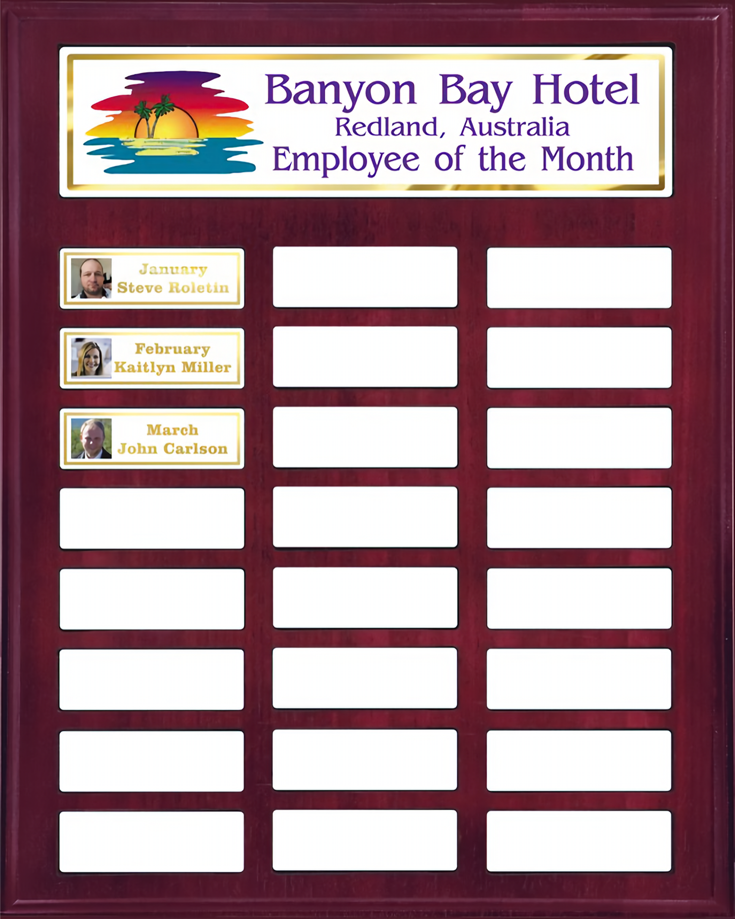 Perpetual Pocket Solid Walnut Plaque Sublimation Full Color Plaque w/24 Plates (12" X 15") 5