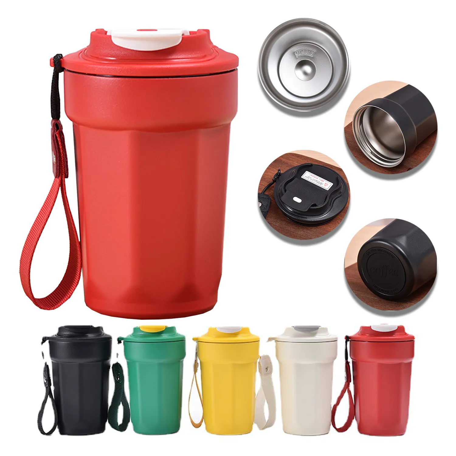 Portable Stainless Steel Octagonal Coffee Cup 5