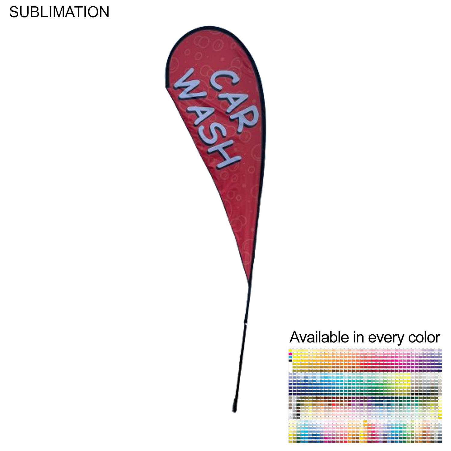 12' Medium Tear Drop Flag Kit, Full Color Graphics Double Sided, Outdoor Spike base and Bag Included 5