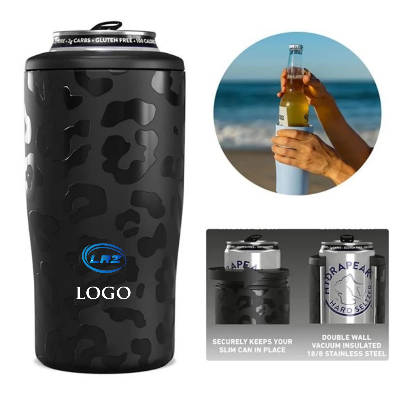 Insulated Bottle And Can Cooler, custom koozie with logo imprint 5