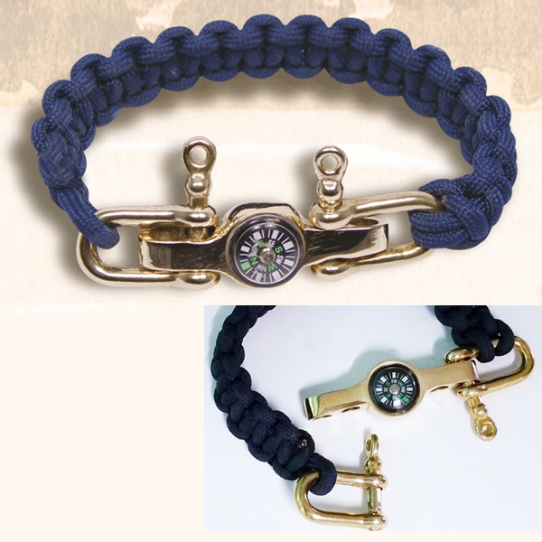 Brass Compass Survival Lanyard Bracelet 1