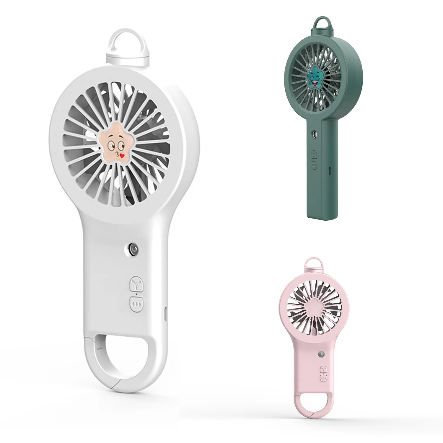Handheld Misting Fan With Carabiner Keychain 1