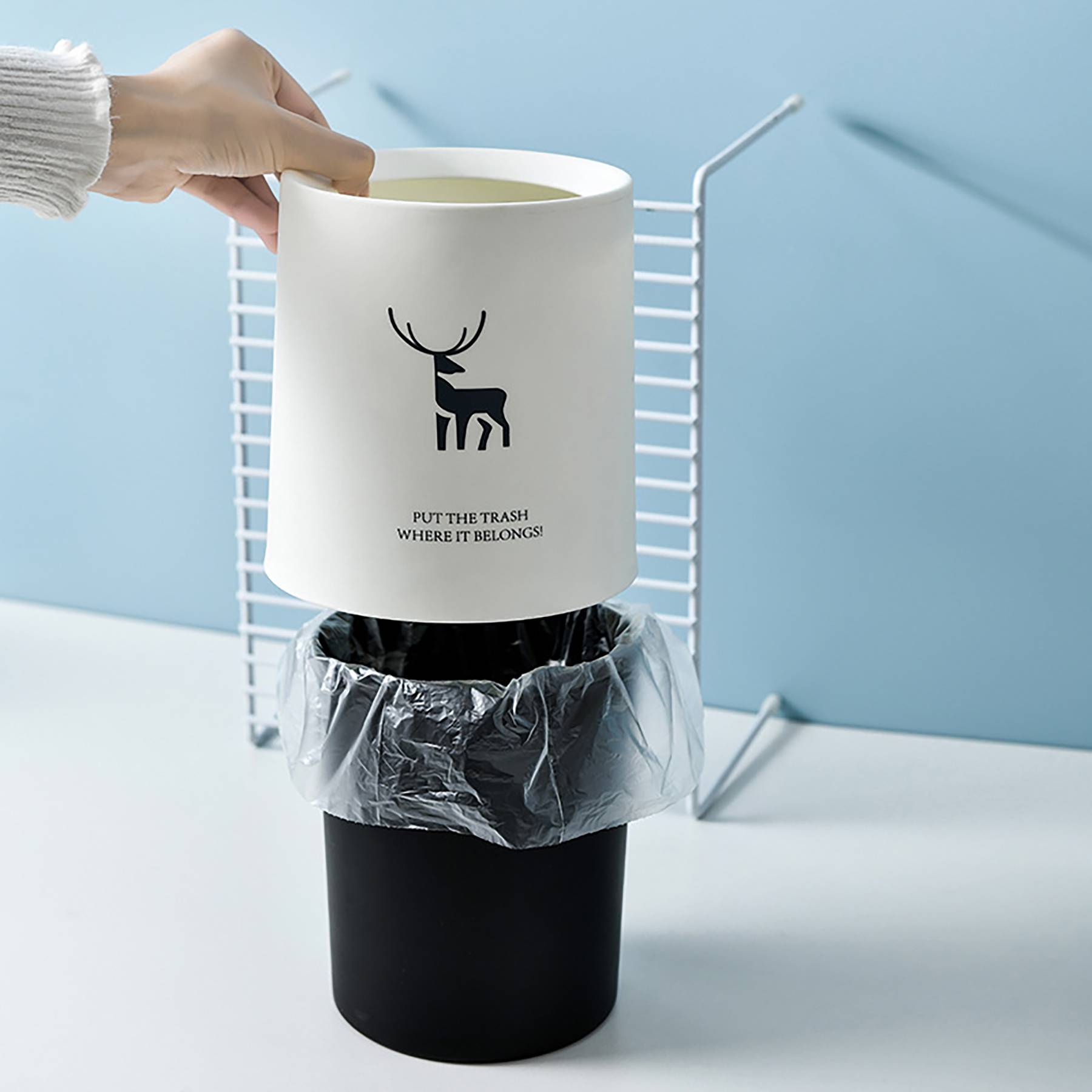 Creative Office Desk Trash Can 7