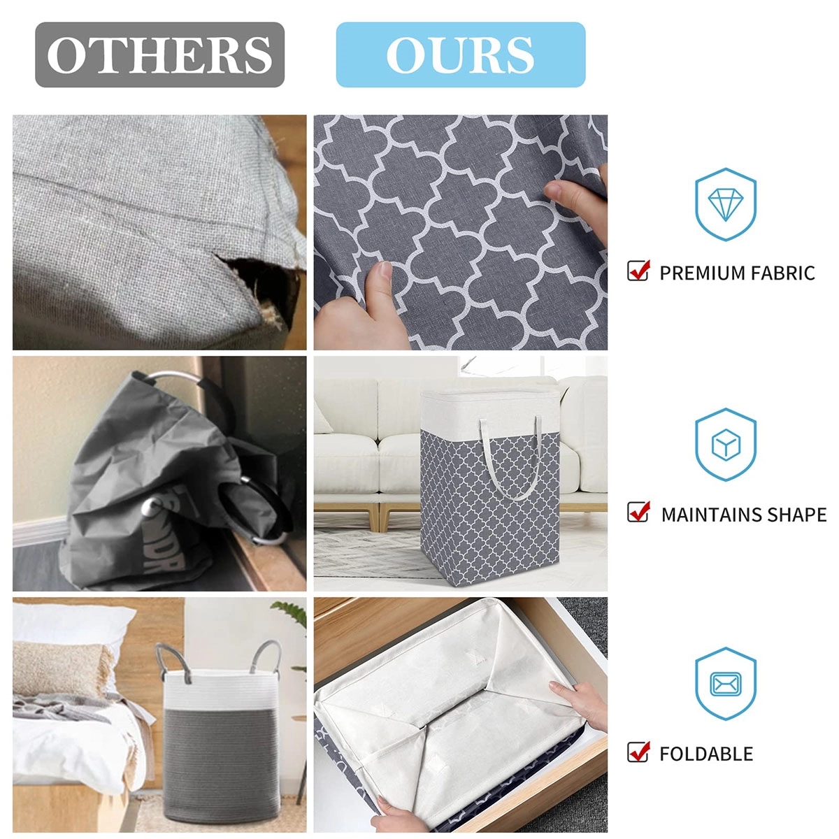 Laundry Hamper With Long Handles 5