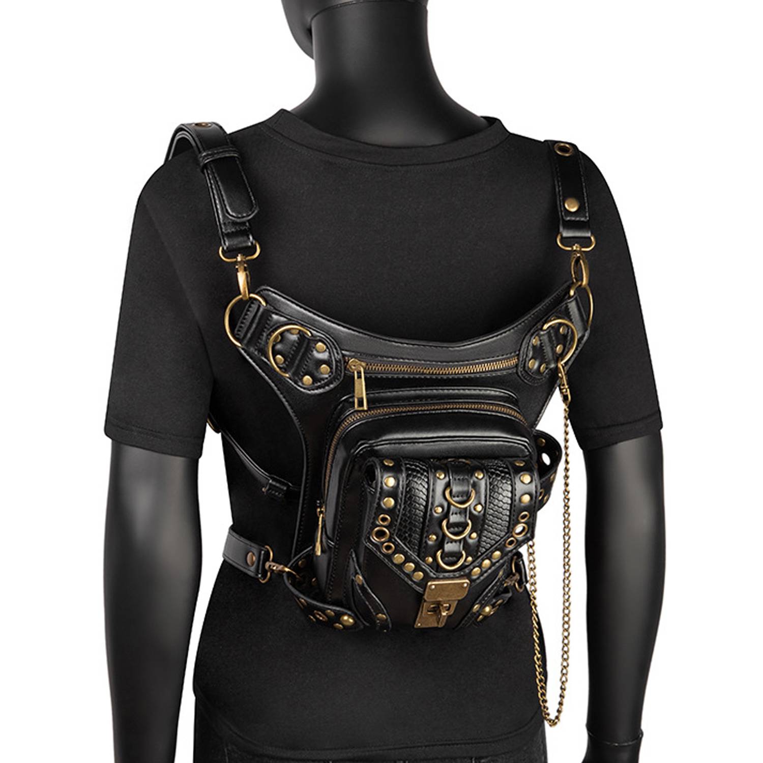PU Leather Punk Retro Motorcycle Crossbody Bag 6