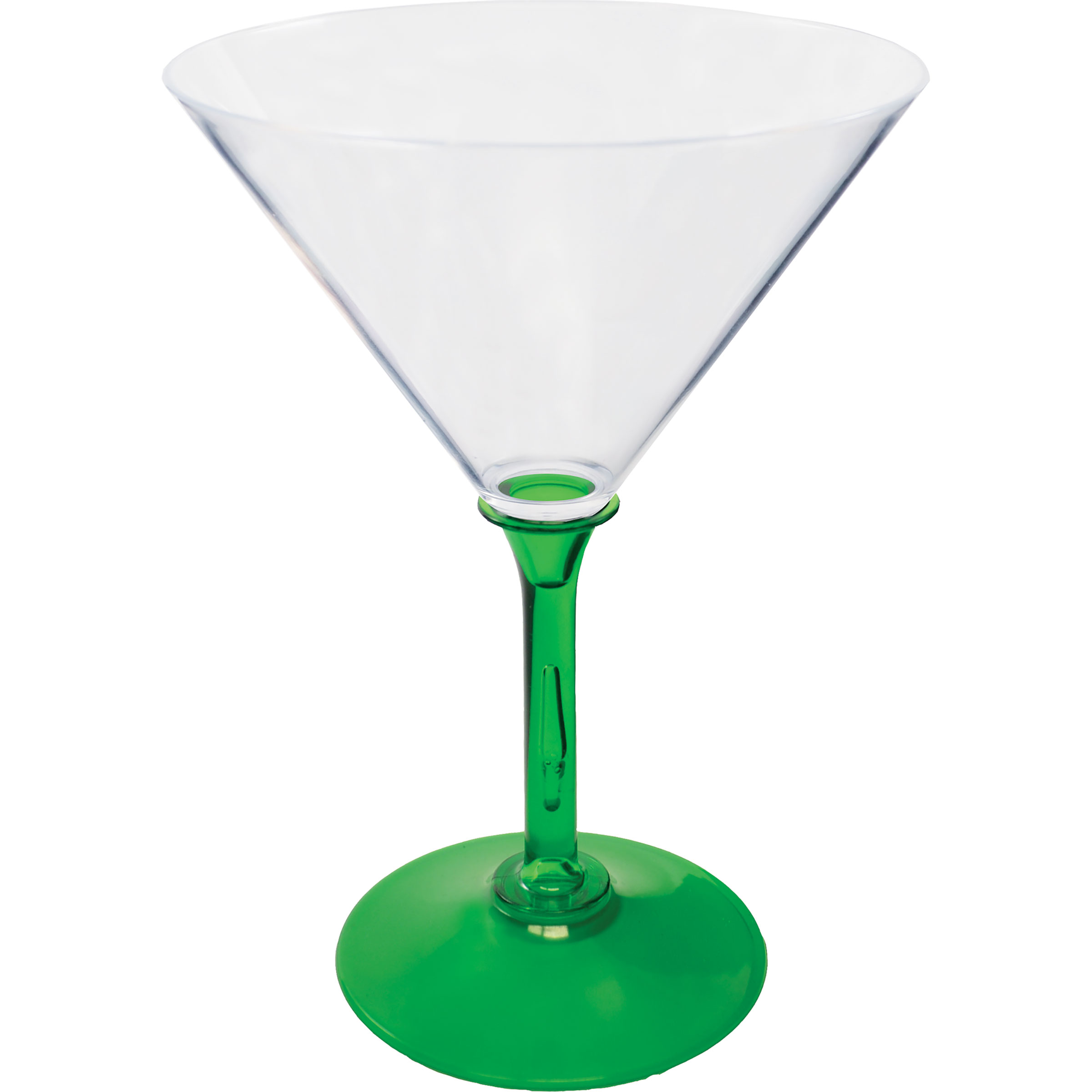 10oz Standard Stem Plastic Martini Glass with Your Choice of Stem Color 1
