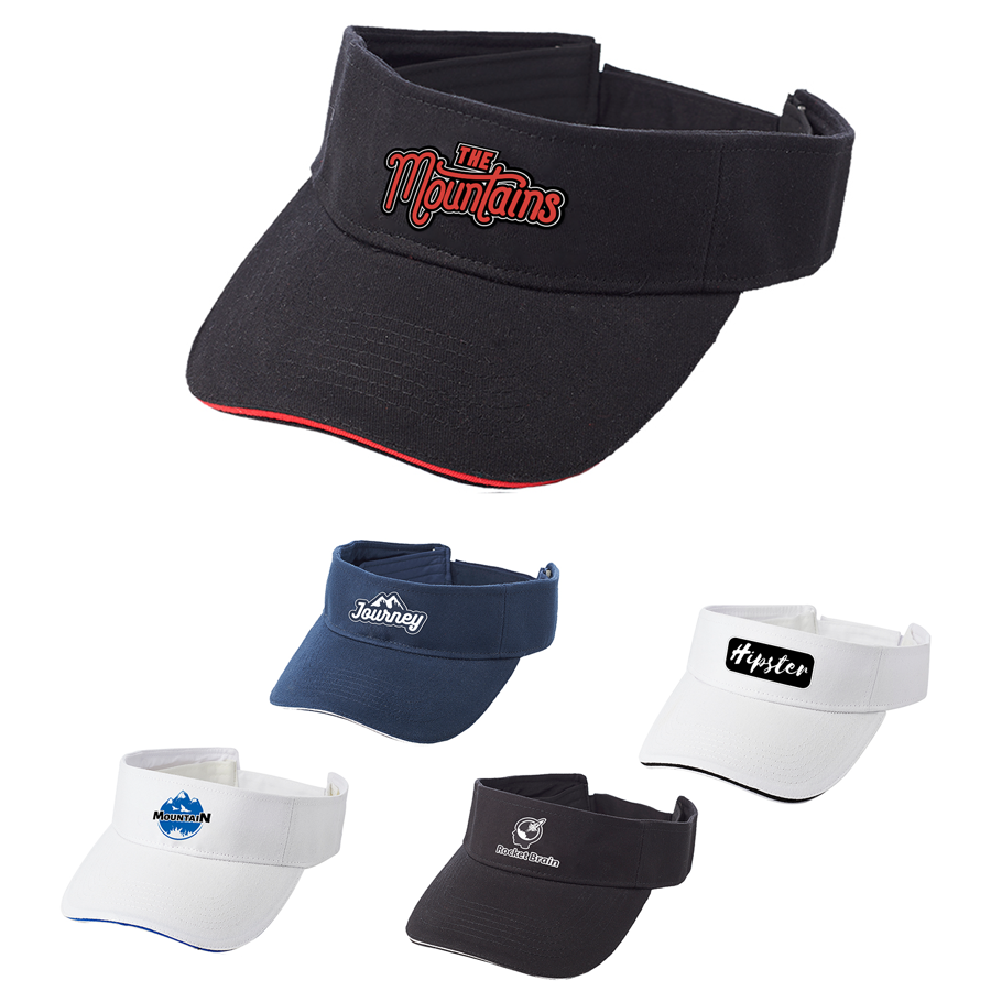 Solid Color Brushed Cotton Visor with Sweatband 10