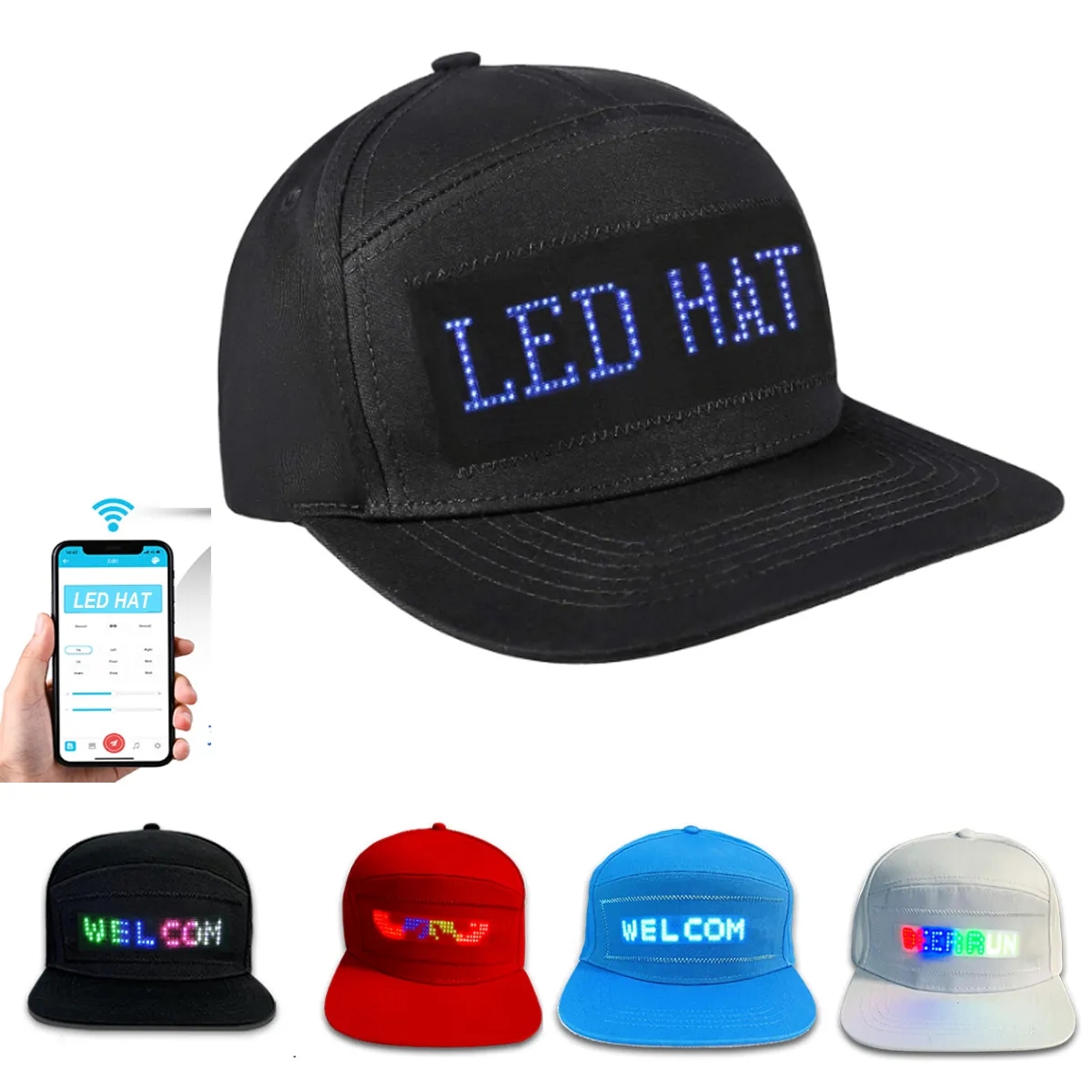 Animated Bluetooth Led Sign Hat Caps 1