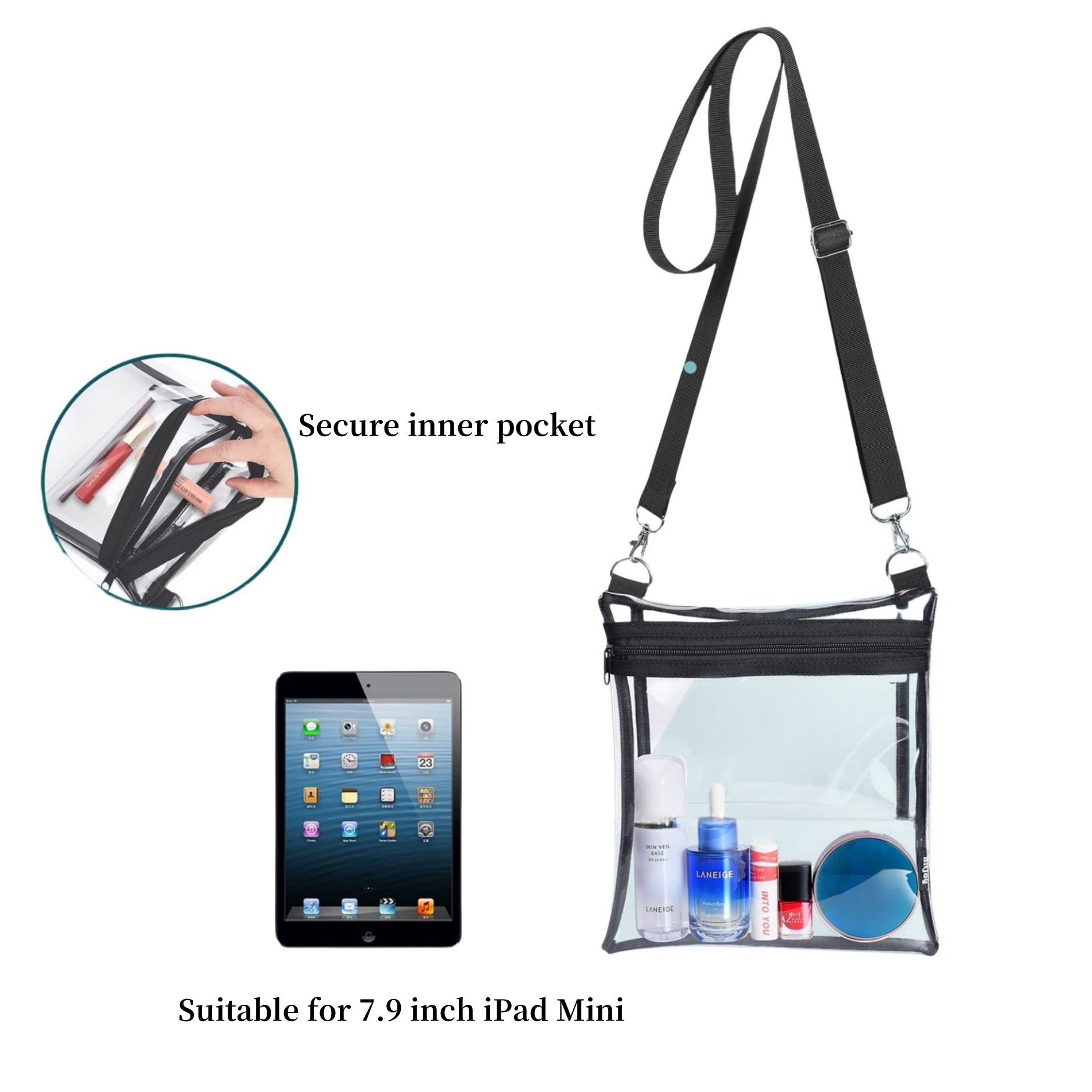 Stadium Approved TPU Clear Crossbody Bag 2